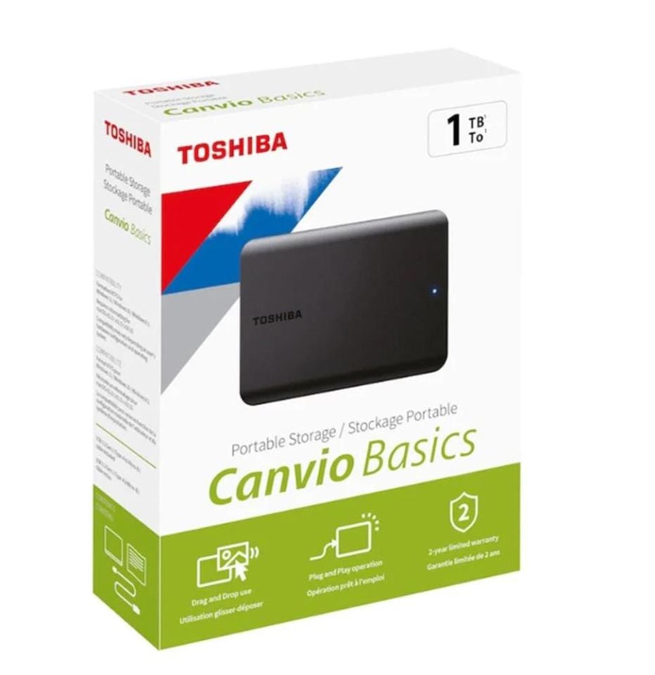 Toshiba 1TB Canvio Basic 2.5'' Gen1 Siyah HDTB510EK3AA Harici Harddisk -YENİ-