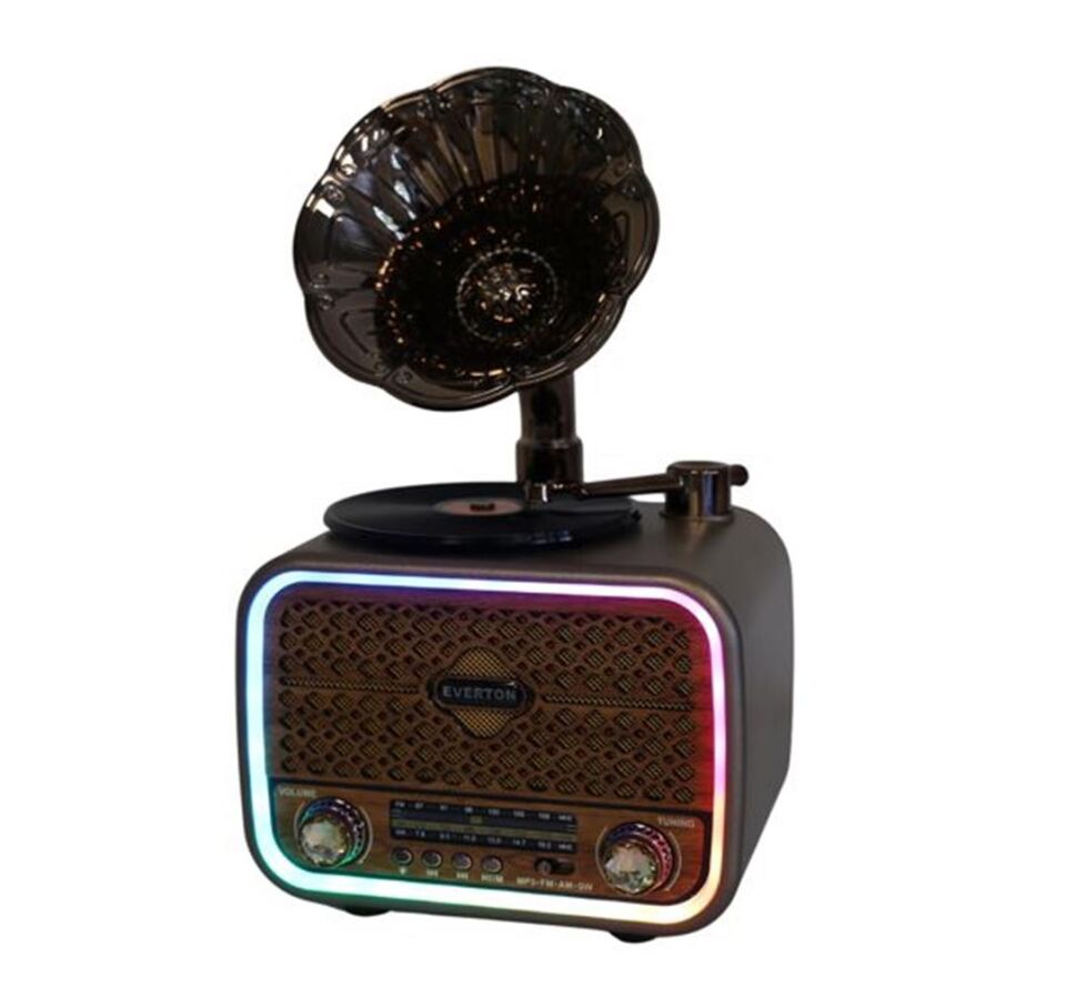 Everton Rt-709 Gramafonlu Bluetooth Fm-Usb-Tf-Aux  Şarjlı Nostaljik Radyo