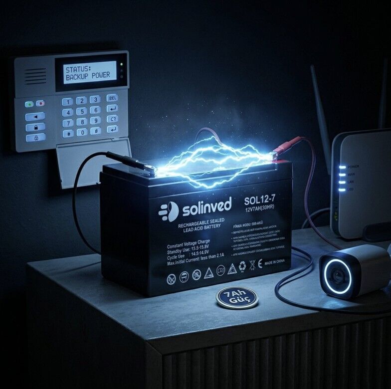 Solinved 12V 7AH Kuru Tip Akü (Premium)