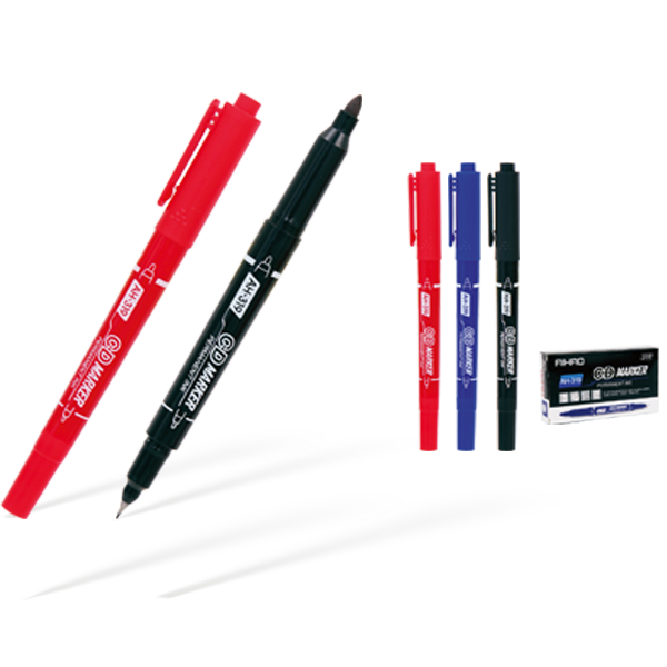 Aihao Asetat Kalemi Permanent Çift Taraflı Mavi AH-319