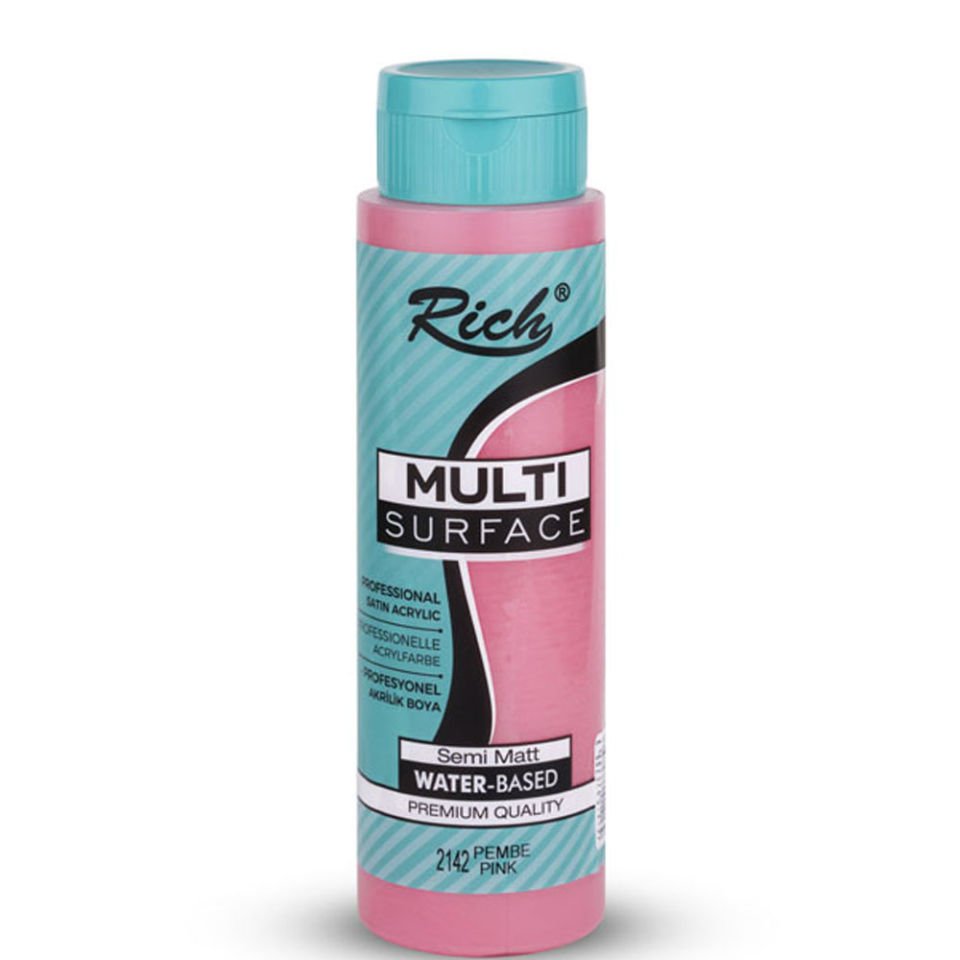 Rich Akrilik Boya Multi Surface 500 CC Pembe 500-2142