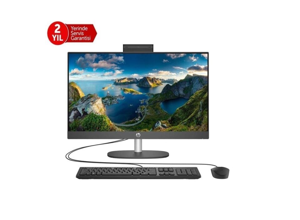 HP ProOne 240 G10 B6JC8ES i7-1355U 32GB 512GB SSD O-B Iris Xe 23.8'' Siyah DOS All in One Bilgisayar