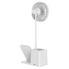 S-link SL-M9055 Beyaz TypeC 10W Kablosuz Şarj Cihazı Fanlı Kalemlikli Masa Lambası