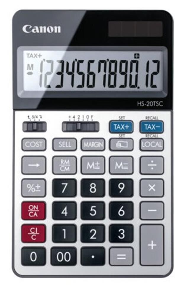 Canon HS-20 TSC 12 Hane Metal Kasa Masa Üstü Hesap Makinesi