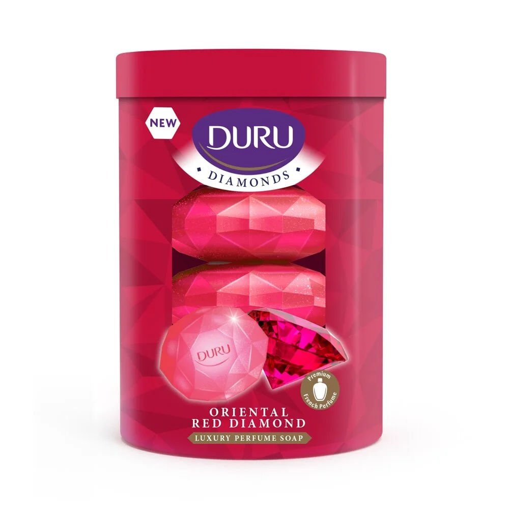 Duru Diamonds Serisi Katı Sabun Kırmızı 4x90 gr