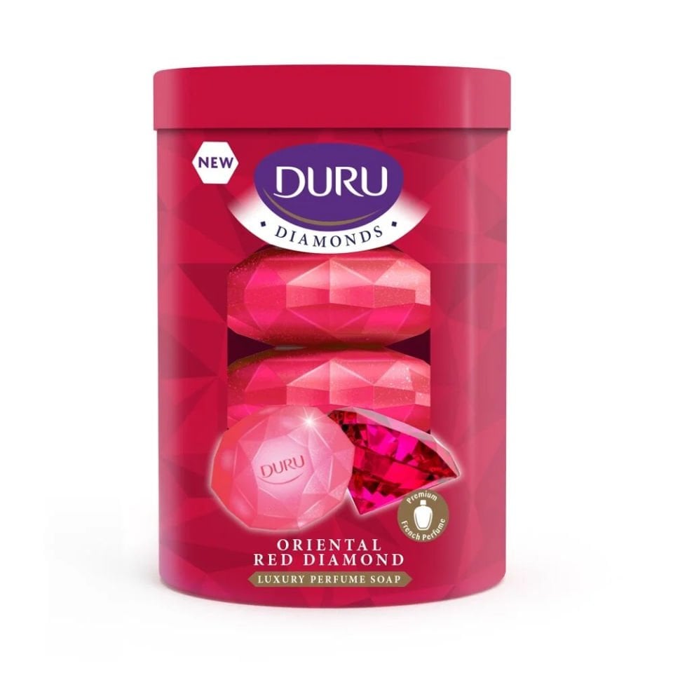 Duru Diamonds Serisi Katı Sabun Kırmızı 4x90 gr