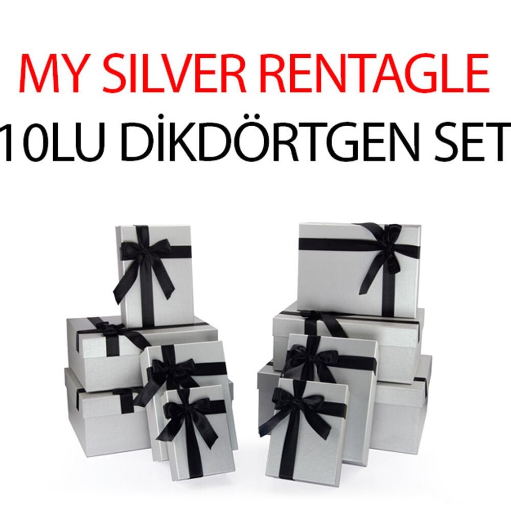Gıpta Hediye Kutusu My Silver Dikdörtgen 10 Lu Bx10330