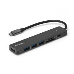 Dark DK-AC-U31X44 USB 3.1 Gen1 Type C 12in1 Ether-USB-C&USB-C PD-2xHDMI-VGA-TF SD -3xUSB 3.0- Hub