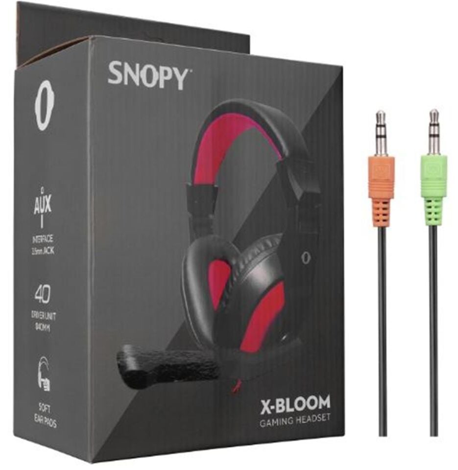 Snopy SN-633 X-BLOOM Siyah-kırmızı Kulak Üstü Gaming Oyuncu Mikrofonlu Kulaklık