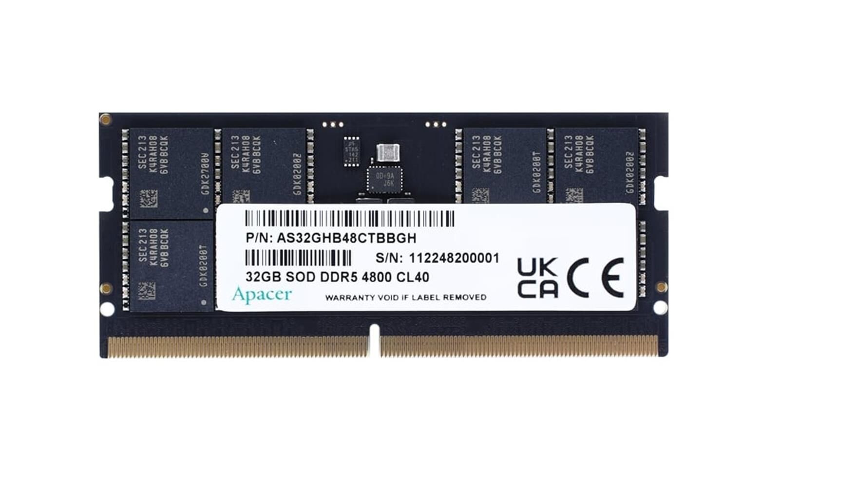 Apacer 16GB DDR5 4800Mhz CL40 1.1V FS.16G2A.PTH Notebook Ram