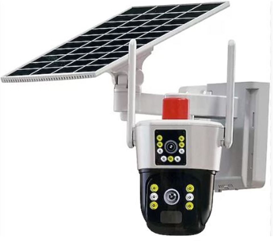 Apronx APX-WSP141 6mp 3.6mm 4G Solar Çift Kamera 15 LED Wifi Ptz Kamera