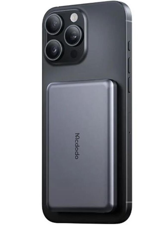 MCDODO MC-4641 20W 5000mAh Metal Ultra İnce Manyetik Kablosuz Power Bank Siyah