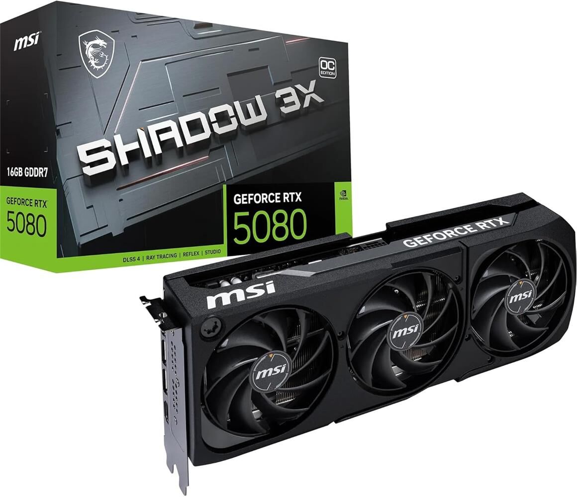 Msi Geforce RTX5080 Shadow 3X OC 16GB GDRR7 256 B DX12 PCIE 5.0 X16 (3XDP 1XHDMI) Ekran Kartı