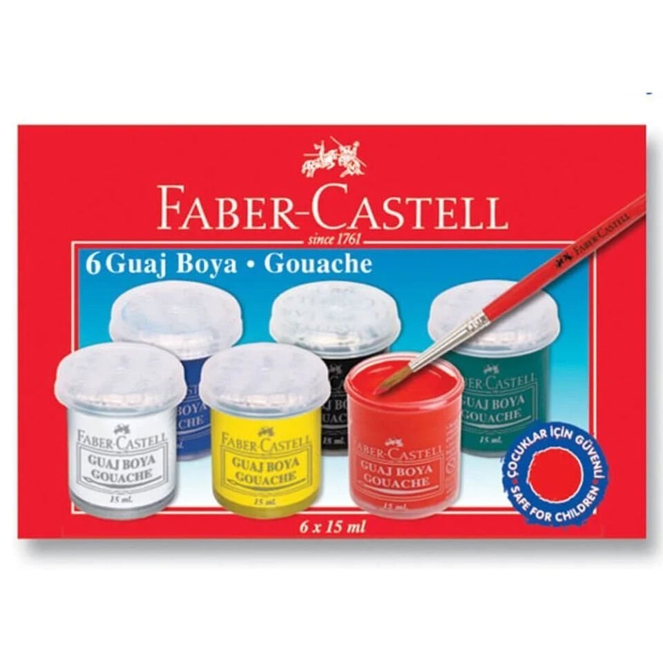Faber-Castell Guaj Boya 6 Renk 15 ML 5170 160400