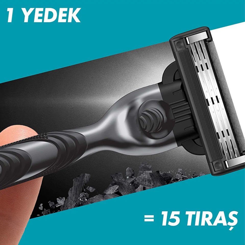 Gillette Mach3 Charcoal Yedek Tıraş Bıçağı 2'li