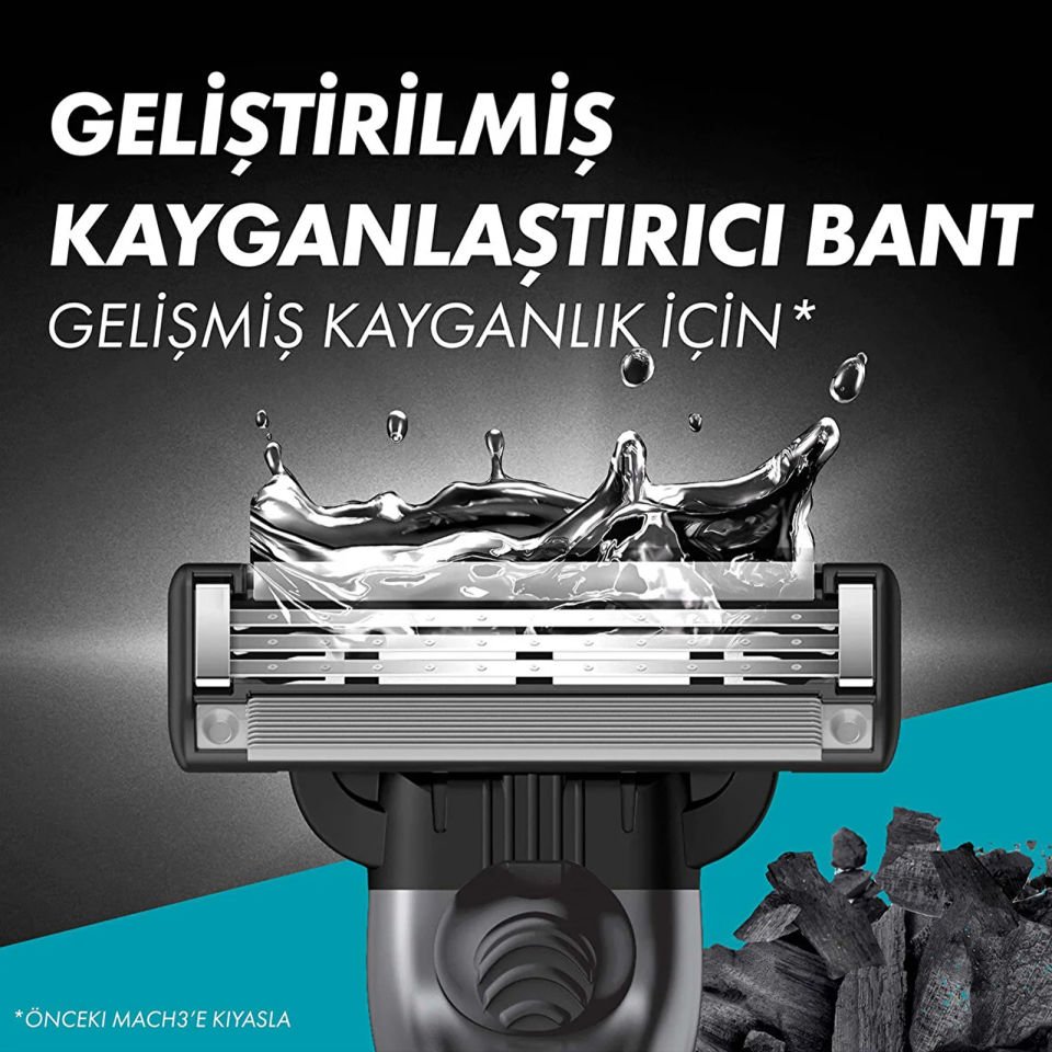 Gillette Mach3 Charcoal Yedek Tıraş Bıçağı 2'li
