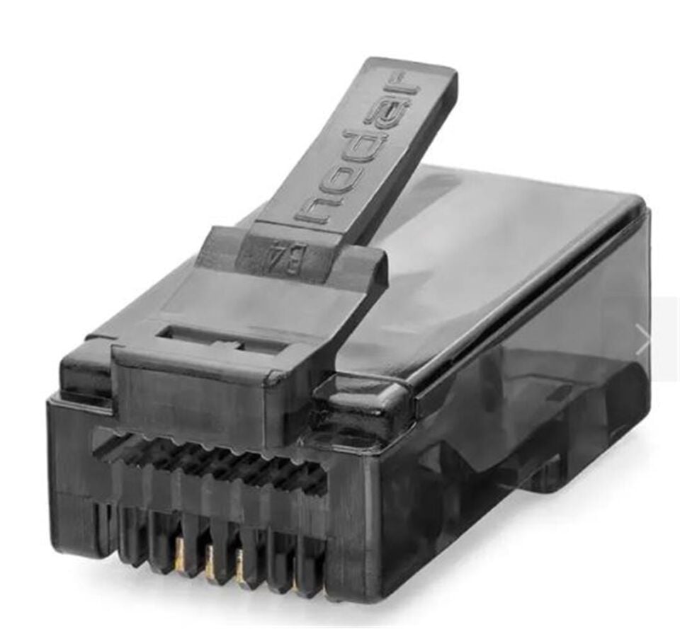 NODAR ND2402 CAT6 EZ RJ45 Konnektör 100 Adet Plastik Kutu - Siyah