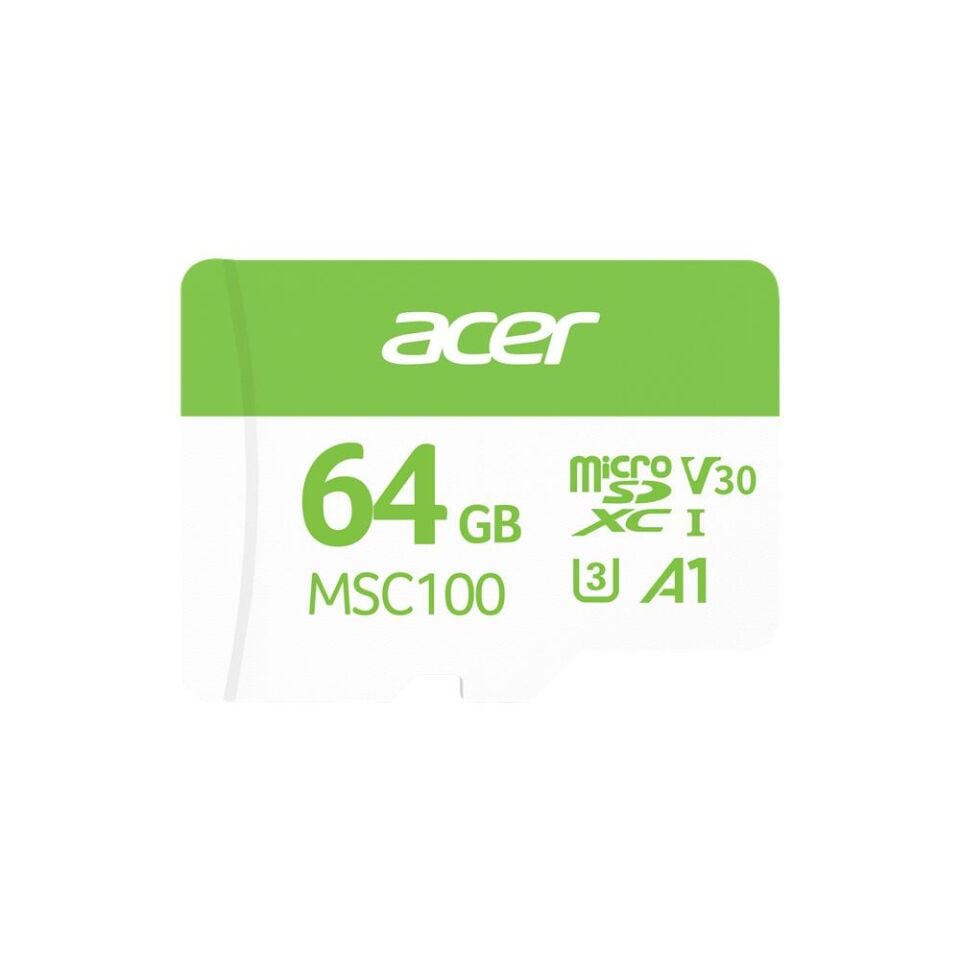Acer MSC100 64GB microSD U3 V30 A1 Aksiyon Kamera & Güvenlik Kamerası Uyumlu