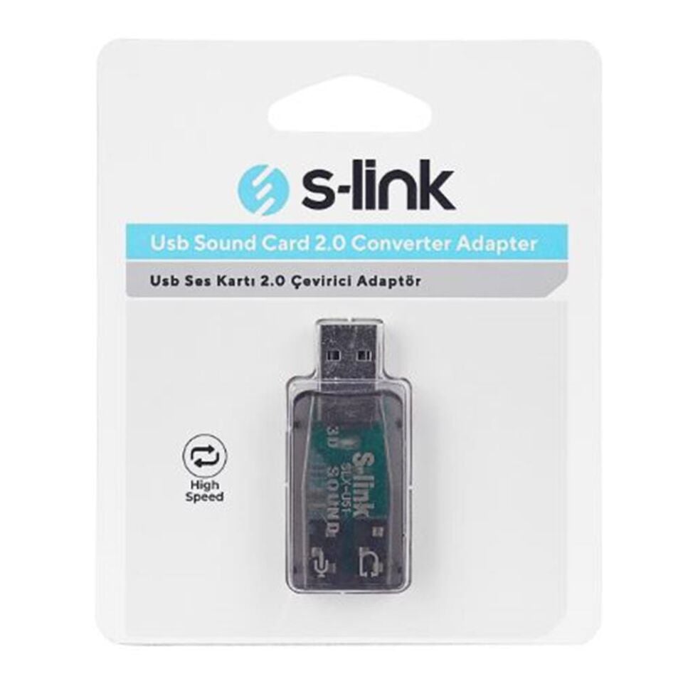 S-link SLX-U51 Usb Ses Kartı 2.0 Çevirici Adaptör