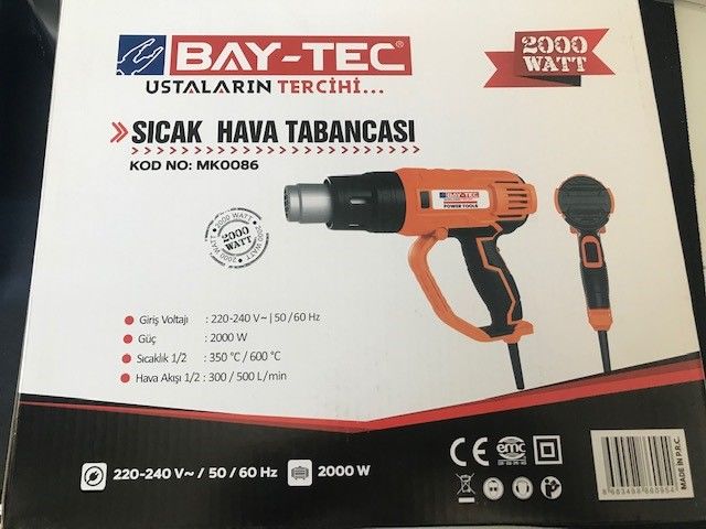 Bay-Tec 2000w Sıcak Hava Tabancası