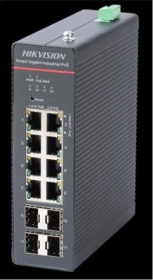 Hikvision DS-3T1512HP-SI-8P4F 8 Port+ 4 Port Gigabit Sfp 240W Endüstriyel Switch