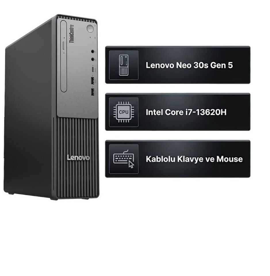 Lenovo ThinkCentre Neo 30s Gen 5 13DJS00L00  Intel Core i7-13620H 16GB 512GB SSD FreeDOS Mini Pc