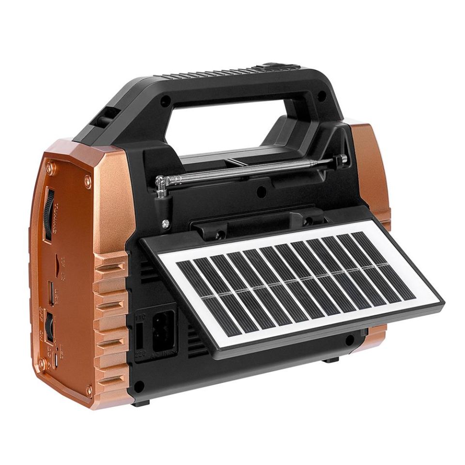 MIKADO MDR-325 Ahşap USB- TF Destekli FM/AM/SW/BT+Solar+Powerbank 3 Band Klasik Radyo Kahverengi Siyah