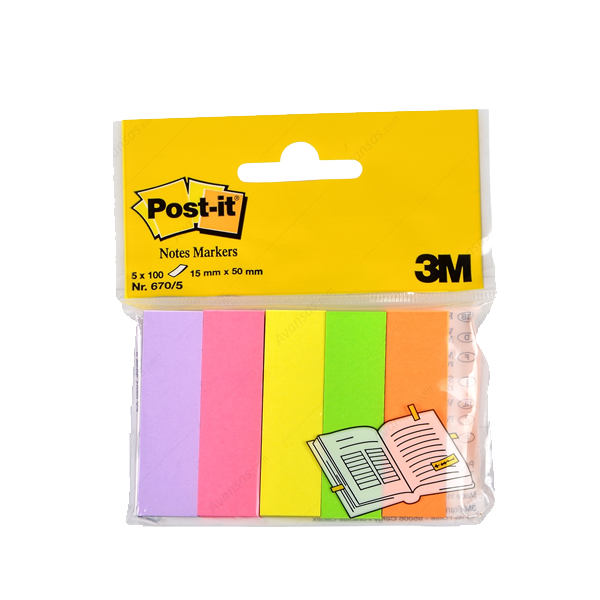 Post-it İndeks 100 YP 15x50 Fosforlu 5 Renk 670-5