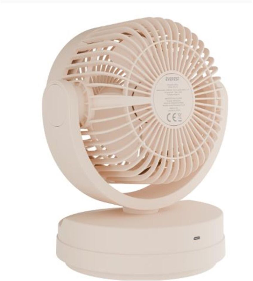 Everest EFN-509 Krem- Kahve 7 İnç 3 Kademeli 2100 RPM Hız Duvar Tıpı Ve Masaüstü Usb Fan