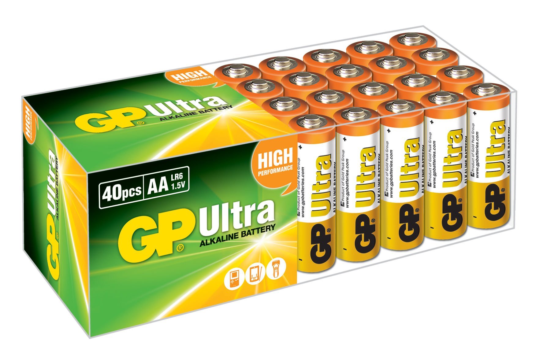 Gp R6 AA Boy Ultra Alkalin Kalem Pil 40'lı Paket GP15AU-2B40