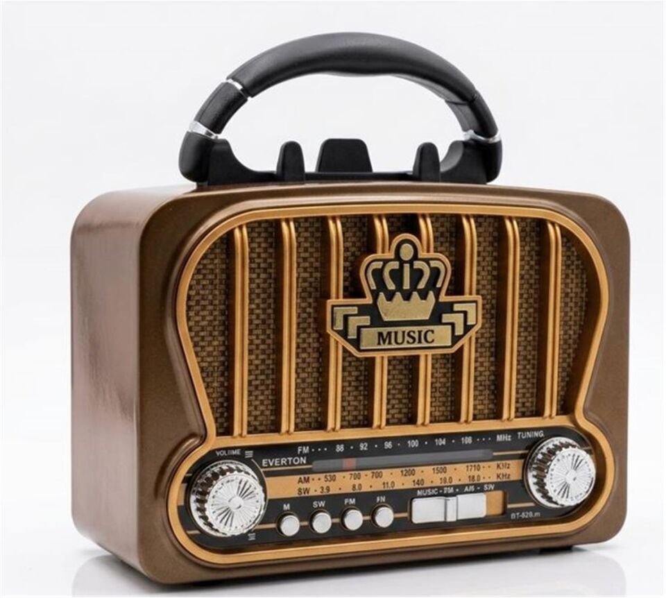 Everton RT-826M  Bluetooth-USB-SD-FM Şarjlı  Nostaljik Radyo El Fenerli