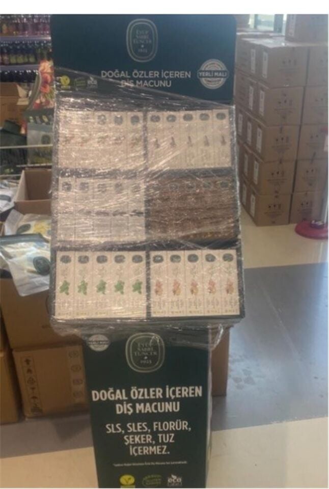Eyüp Sabri Tuncer Doğa 90lı Diş Macunu Standı (Misvak-Karanfil-Bambu Karbon-Kakao-Nane-Zencefil)