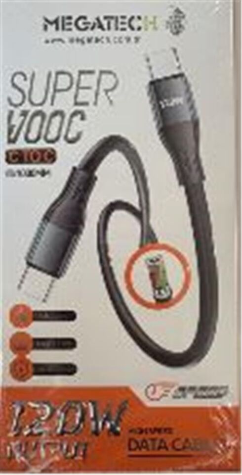 Megatech MT-120UT 120W USB To Type-c Data Kablosu