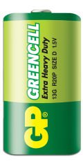 GP Greencel R20 Kalın D Boy Çinko Pil 20'li Paket GP13-2S2