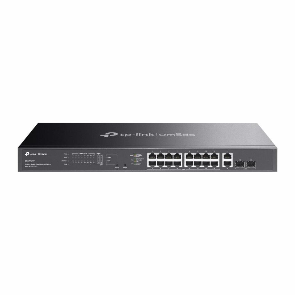 Omada Tp-Link ES220GMP 16 Port PoE+ 20 Port Kolay Yönetilebilir Switch