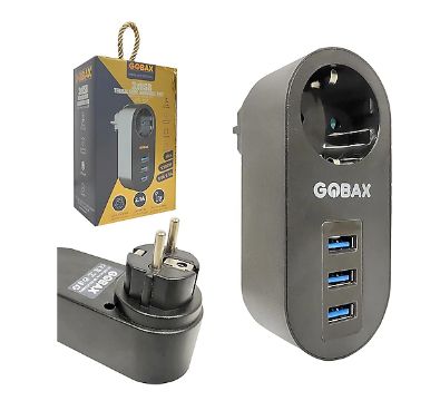 Gobax MG-102 3 USBli Tekli Termal Akım Korumalı Priz