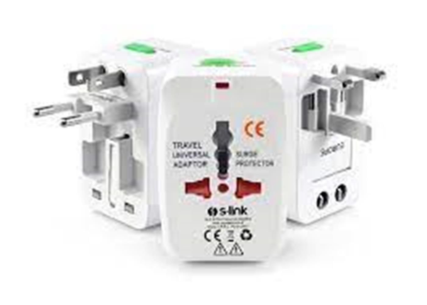S-link SLX-WTA03 Beyaz Universal Seyahat Adaptoru