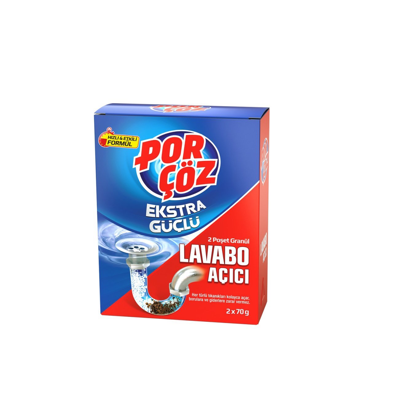 Por Çöz Ekstra Güçlü Lavabo Açıcı Granül 2x70 Gr