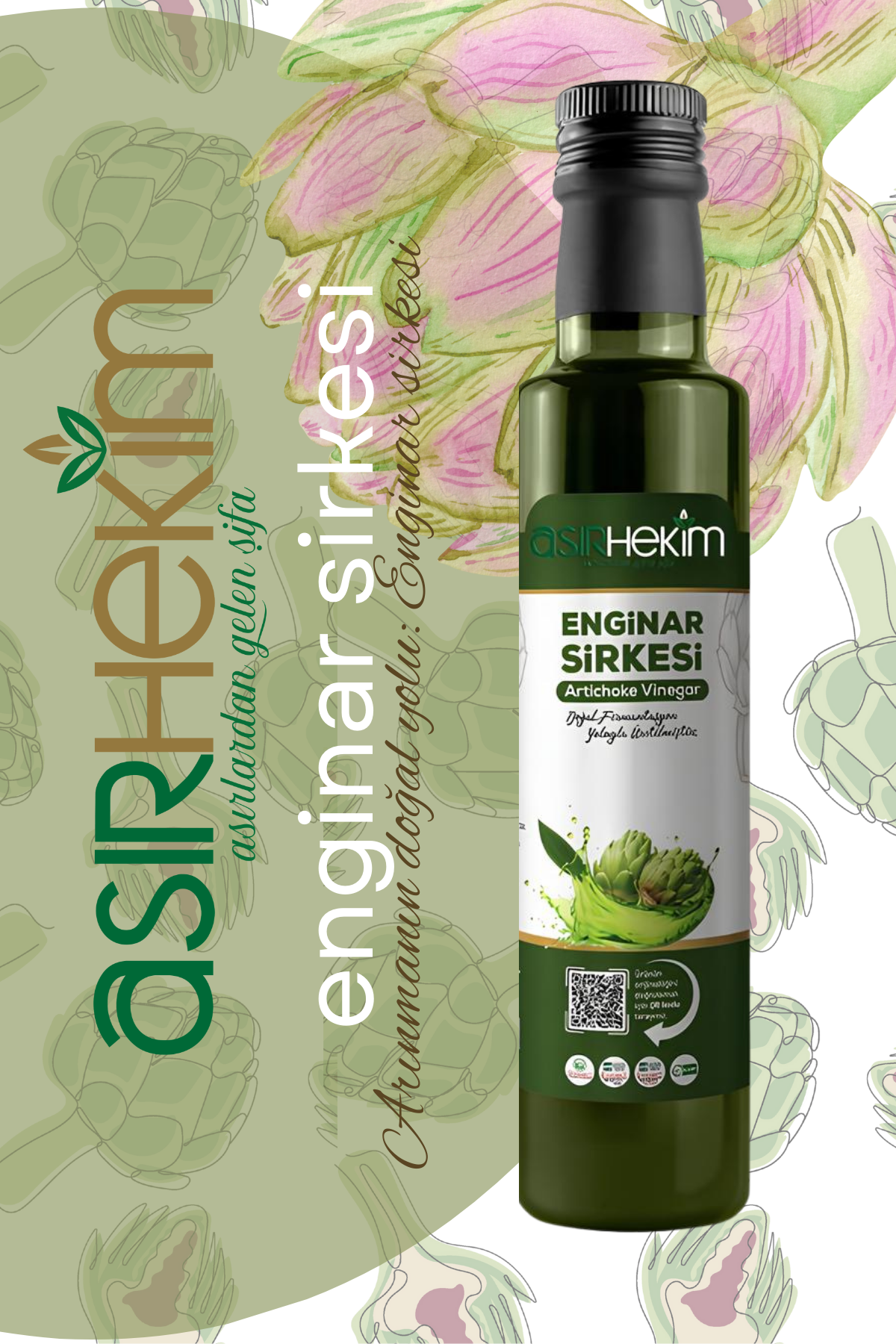 Asır Hekim Doğal Enginar Sirkesi 500 ml