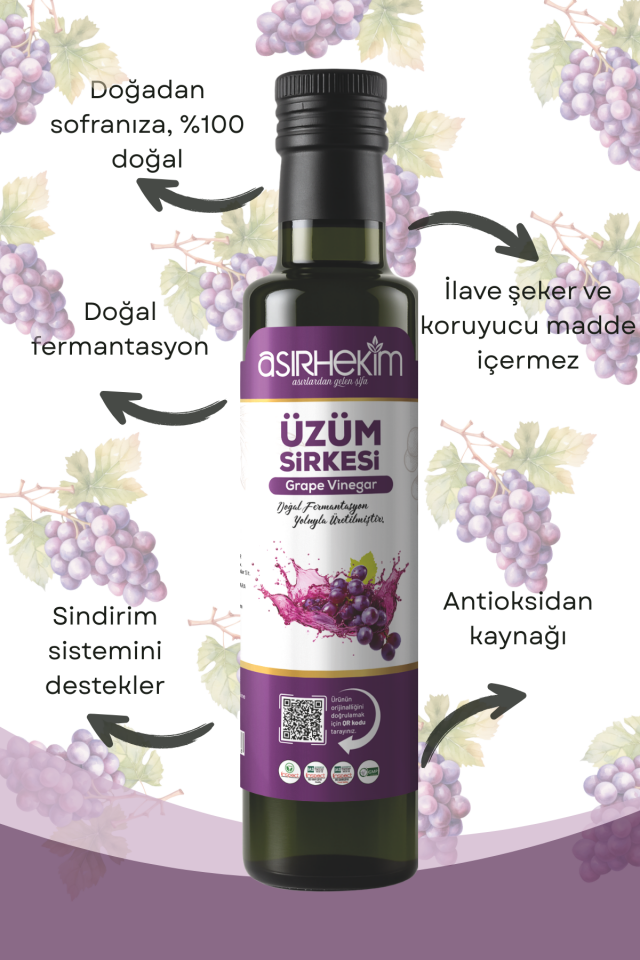 Asır Hekim Doğal Üzüm Sirkesi 500 ml