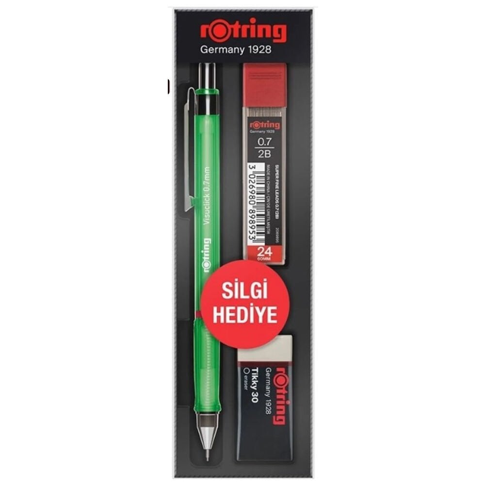 Rotring Okul Seti Visuclick Versatil /Min Silgi 0.7 MM Opak Yeşil RO-VK07