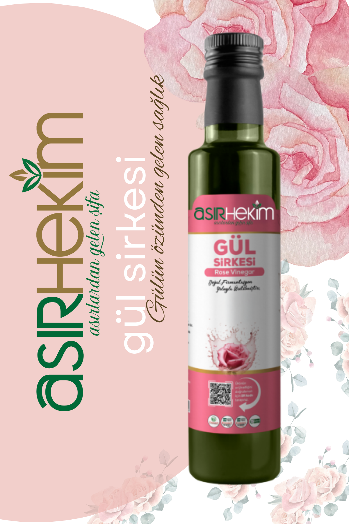 Asır Hekim Doğal Gül Sirkesi 500 ml