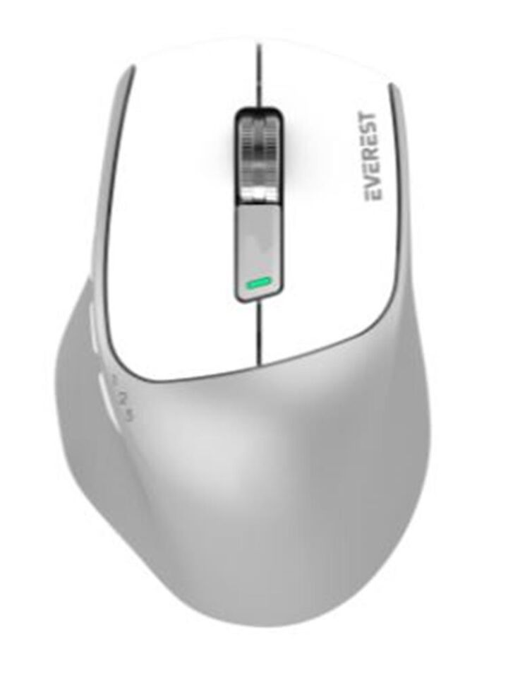 Everest SM-BT24 Usb Metalik Beyaz 2in1 Bluetooth ve 2.4GHz Kablosuz Mouse