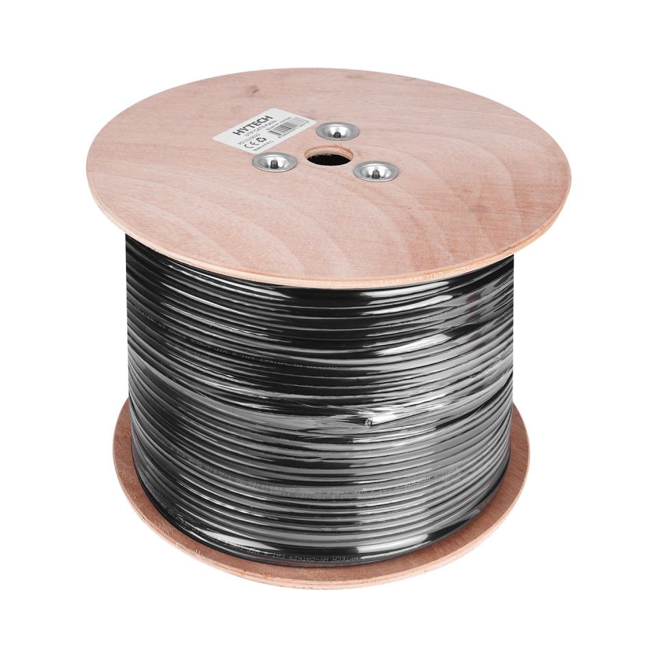 Hytech HY-CAT629 305m Gri-Siyah 0.56mm 23awg UTP CAT6 Dış Ortam Kablosu