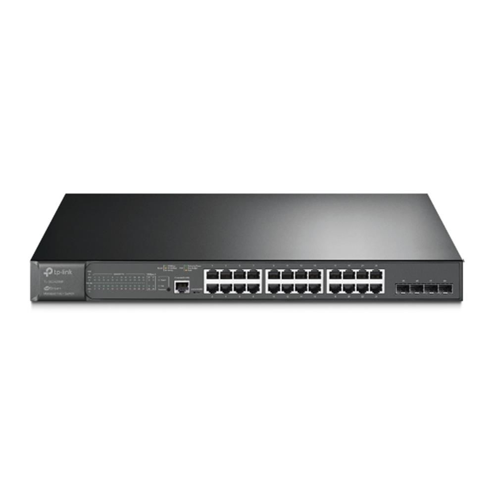 Tp-Link TL-SG3428XMP 24 Port 10-100-1000 Poe+ Switch 4 Port 10GE SFP L2 Çelik Kasa Rack Mount
