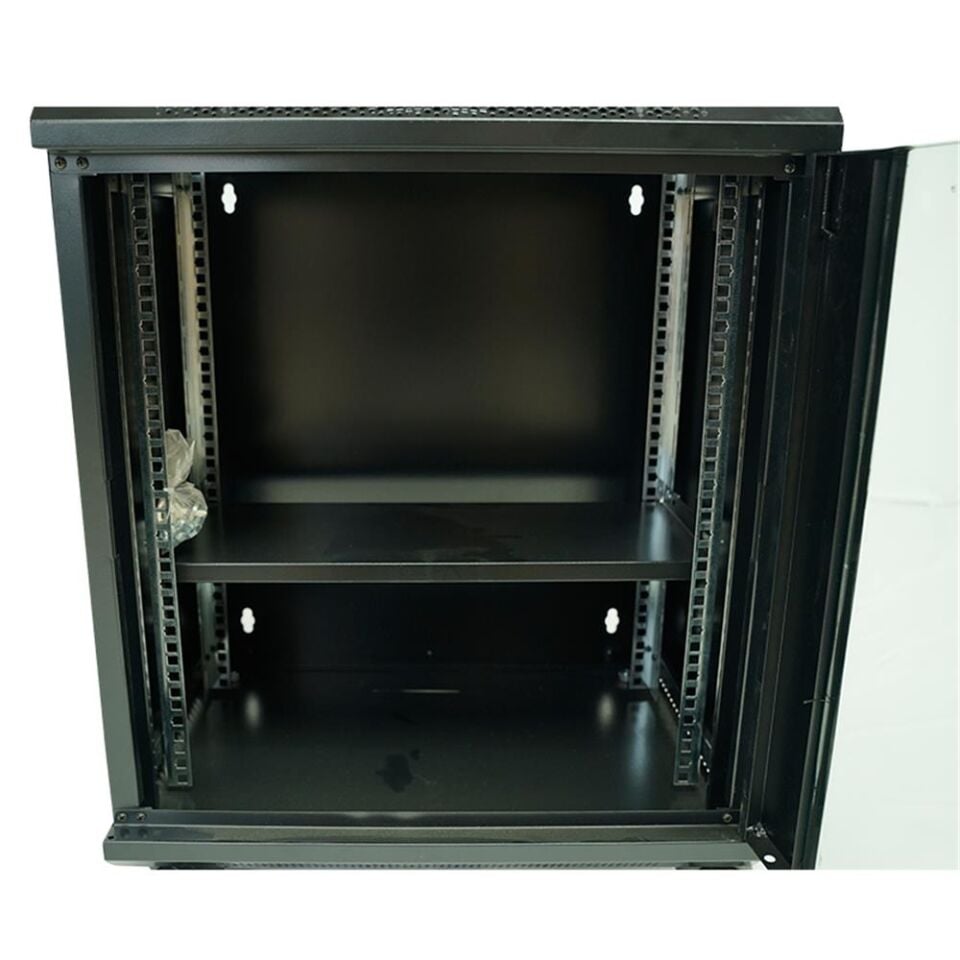 Racksan ML-6412S 12U Duvar Tipi Kabinet (600-530-400) Raf+Fan+Priz