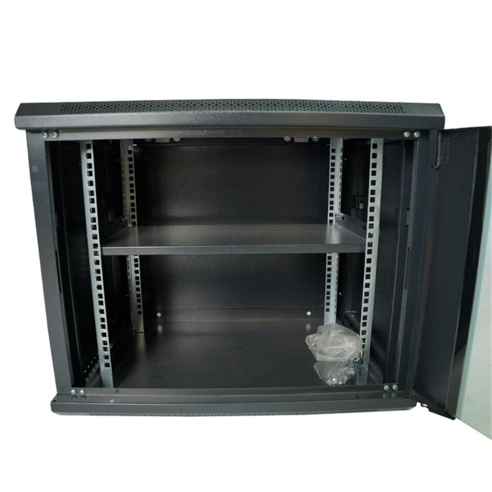 Racksan MT-6609S 9U Duvar Tipi Kabinet (500-600-600) Raf+Fan+Priz
