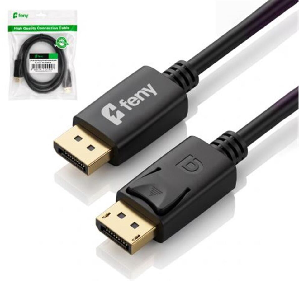 Feny FN-DS4K015 Displayport V1.2 M-M 4K@60Hz 2K@165Hz Altın Kaplama 1.5m Kablo