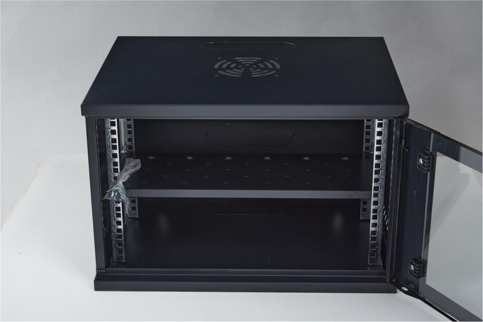 Racksan SE-6409S 9U Duvar Tipi Kabinet (450-530-400) Raf+Fan+Priz