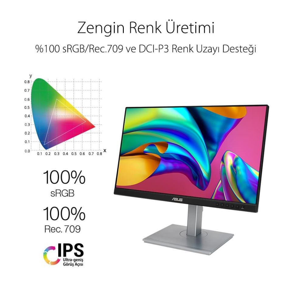 Asus 23.8'' PA247CV 1920X1080 5Ms 75Hz Dp Hdmi Ips Full Hd Monitör